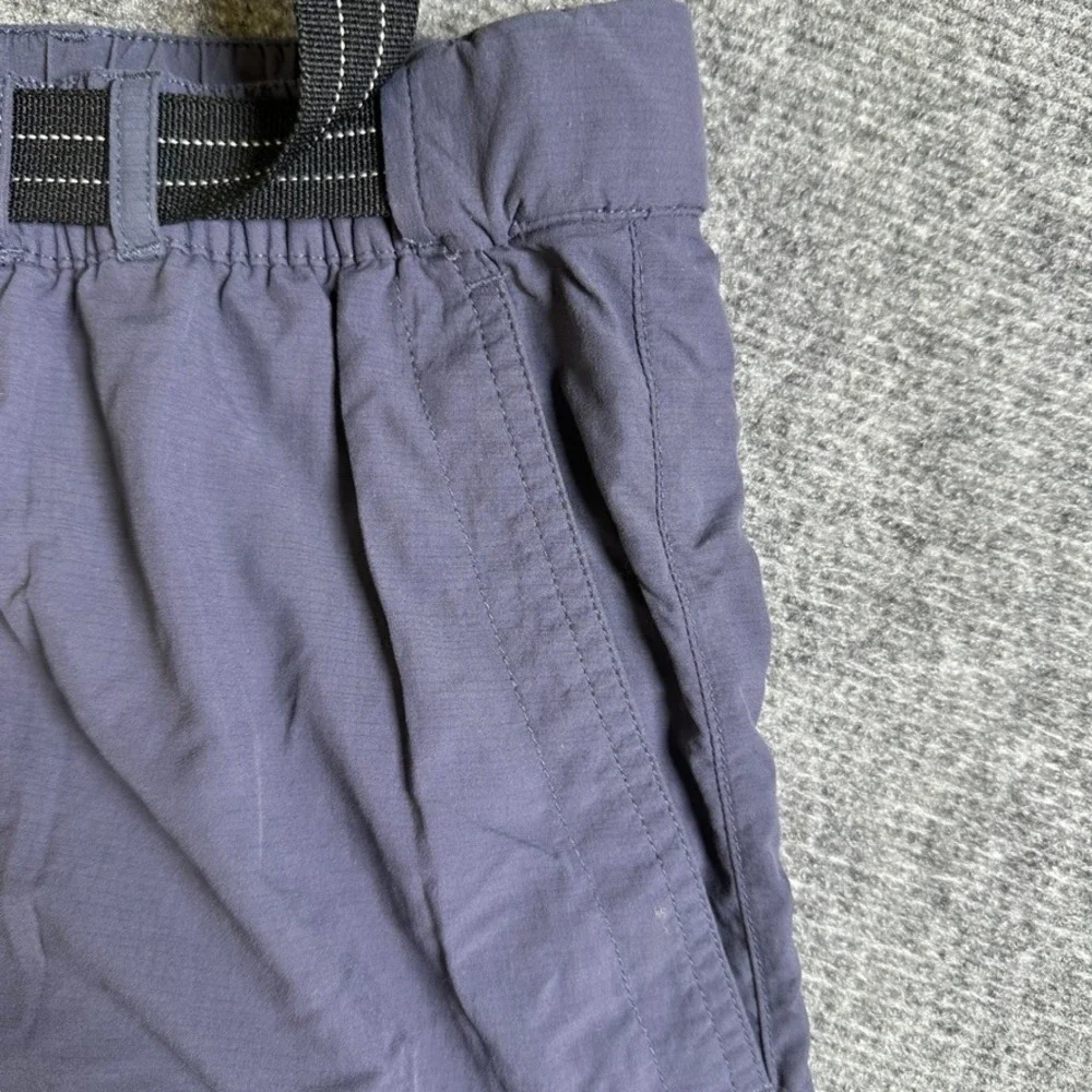 LL Bean Mens Hiking Shorts Gray Blue Nylon Mesh Lined Belted Outdoor 274658